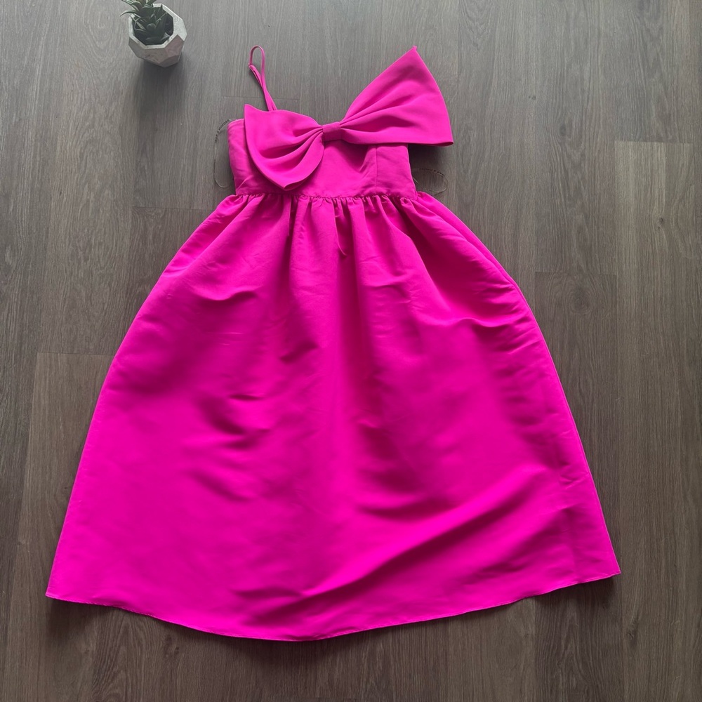 Sachin + Babi Hot Pink Midi Dress with Oversized Bow